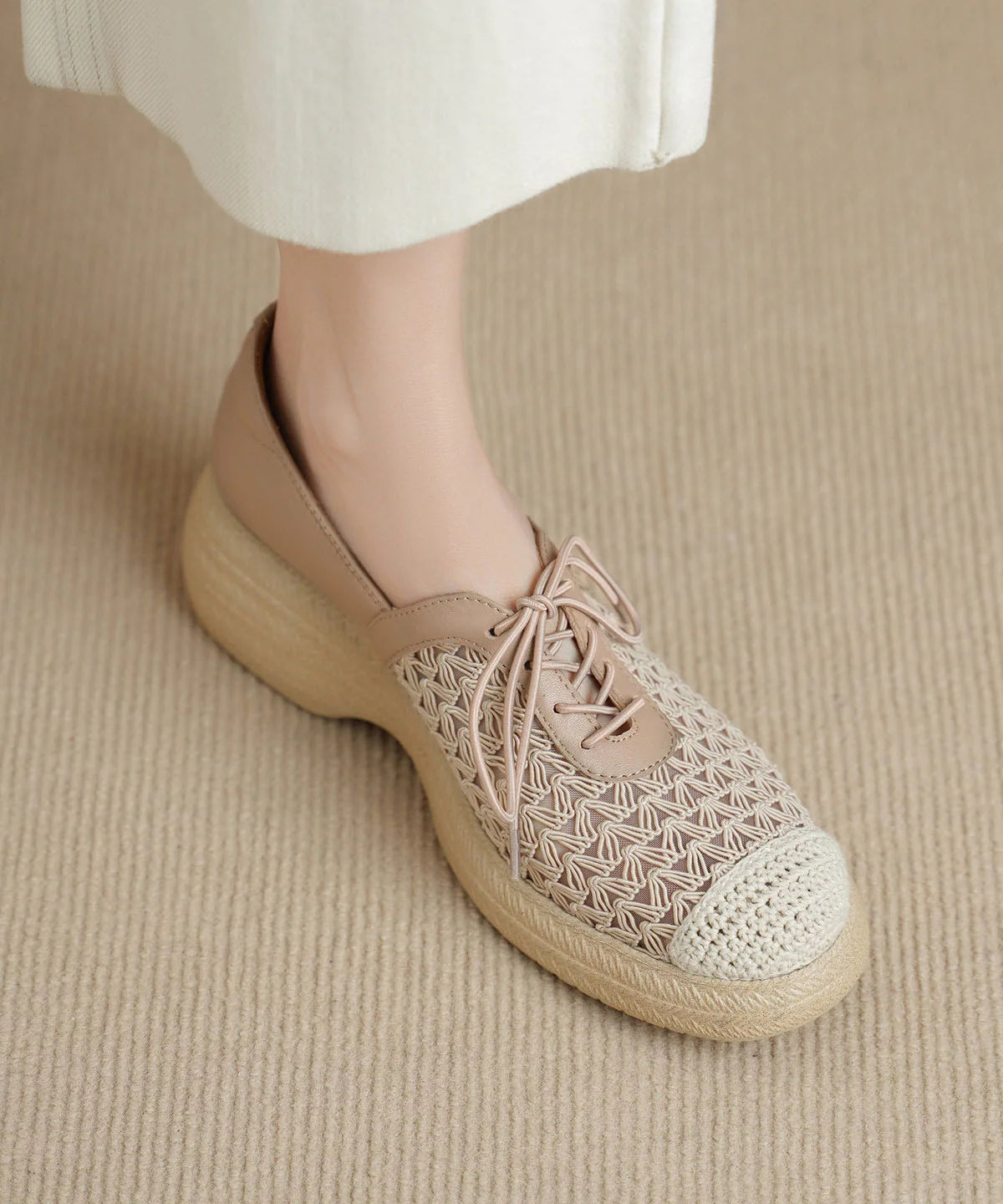 Chaussures Plates Femme Ajourées Design Moderne 1