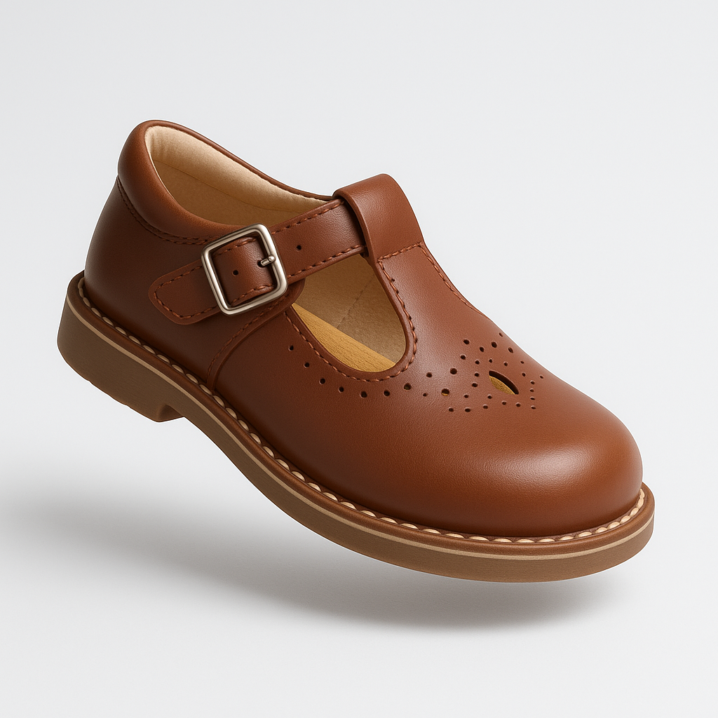 Chaussures Plates Filles Vintage Cuir Souple 1