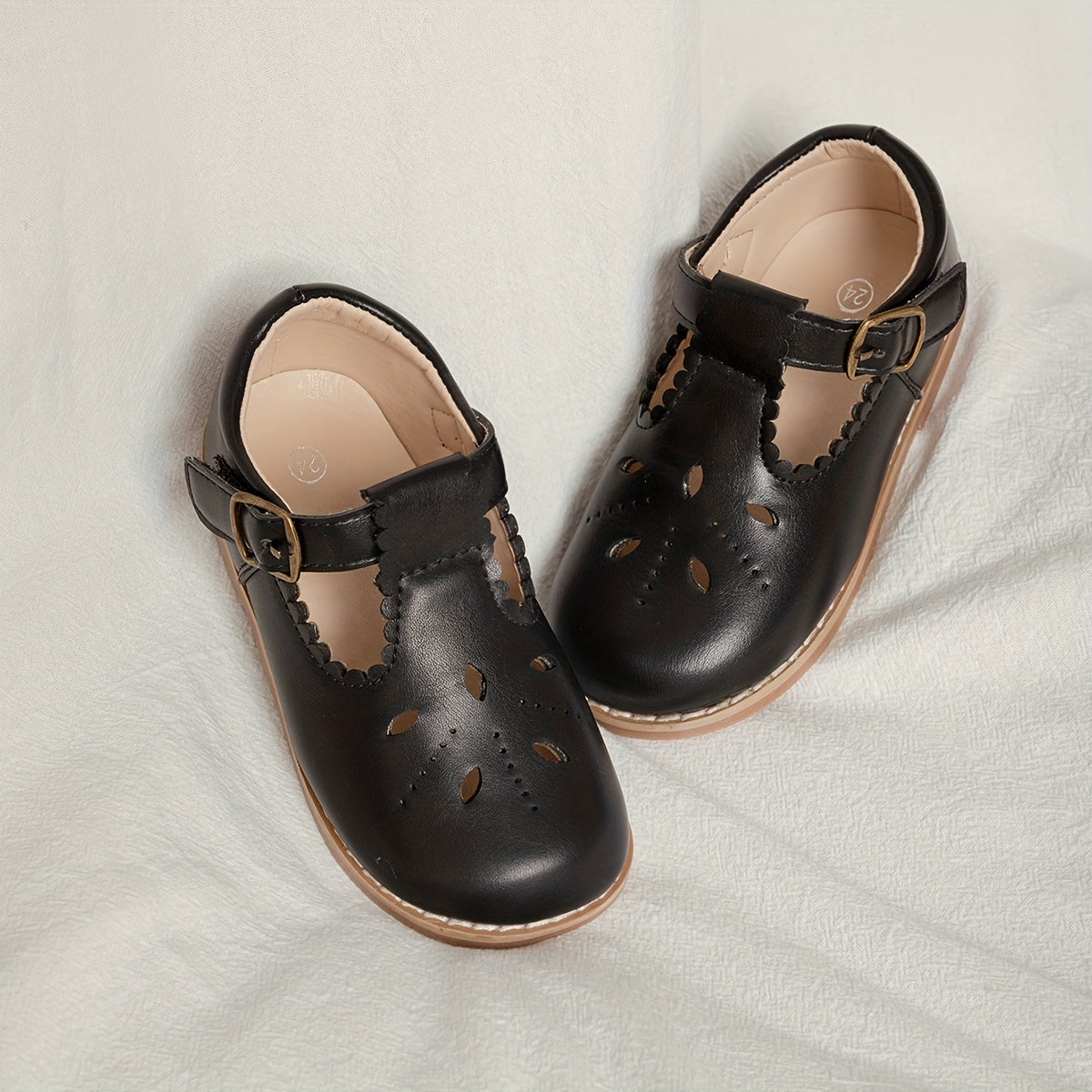 Chaussures Plates Filles Vintage Cuir Souple 7