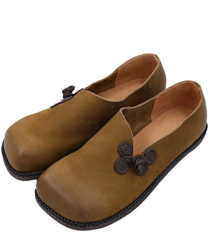 Chaussures Plates pour Femmes en Similicuir Marron 4