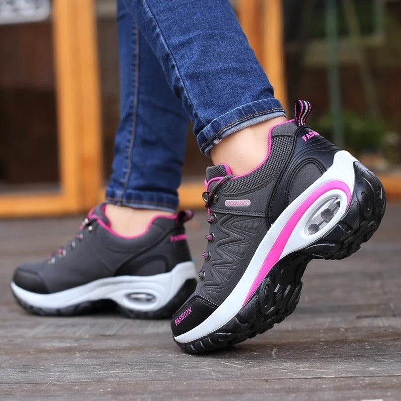 Chaussures Randonnée Femme Cuir Déperlant Semelle Caoutchouc 1