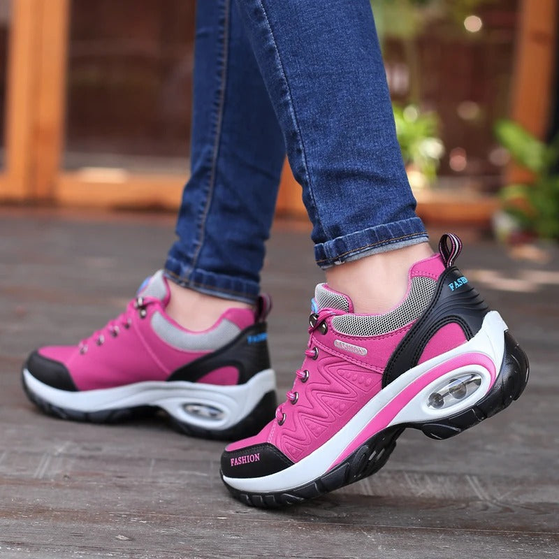 Chaussures Randonnée Femme Cuir Déperlant Semelle Caoutchouc 4
