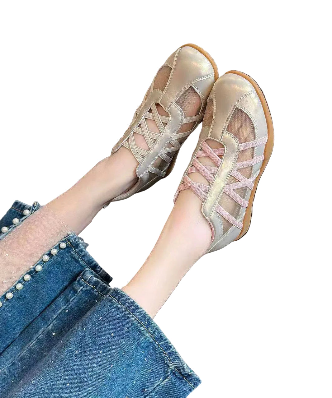 Chaussures à Talons Compensés en Maille 0