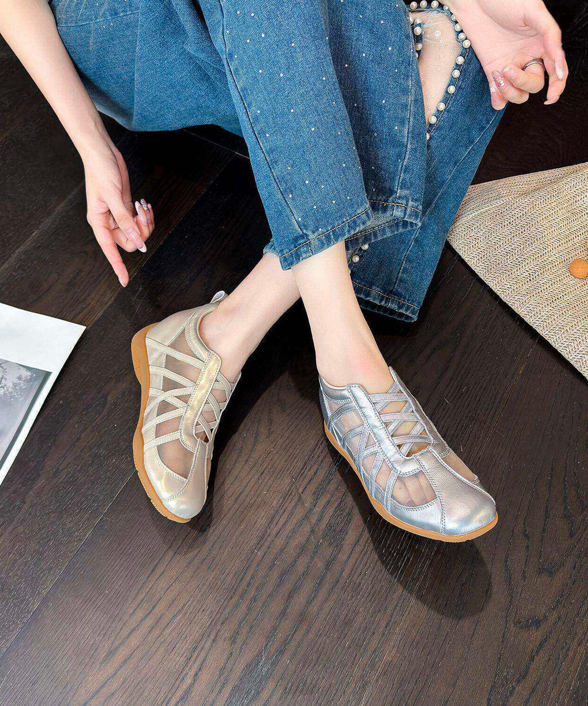 Chaussures à Talons Compensés en Maille 2