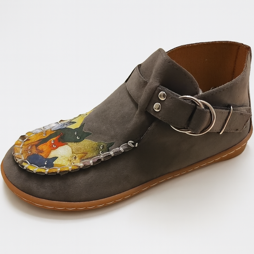 Chaussures à enfiler pour femmes Design de Chat Artistique 7