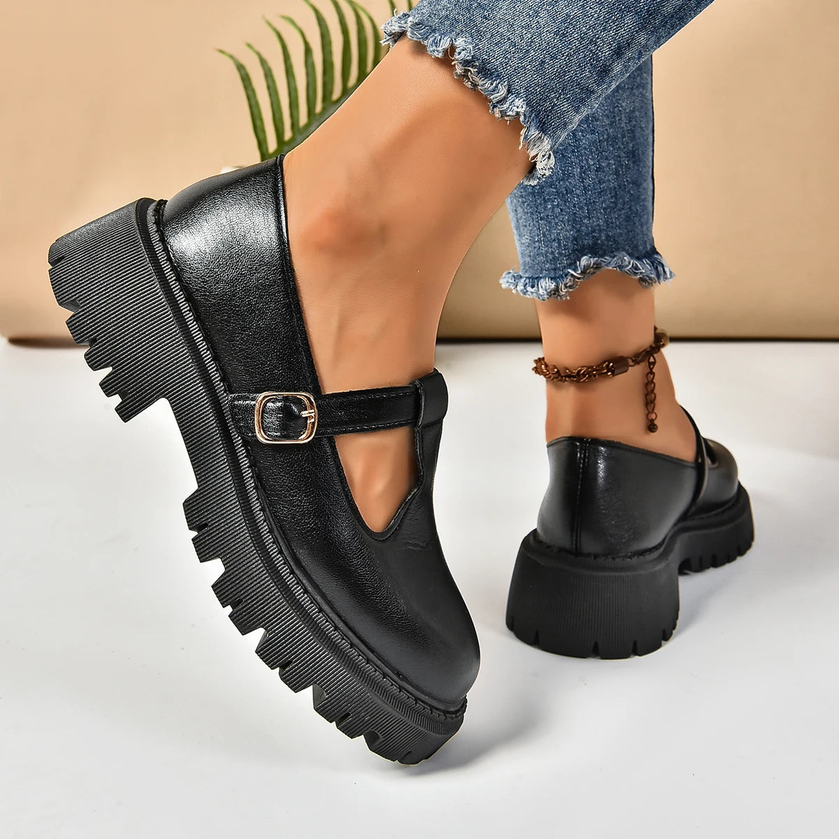 Chaussures à plateforme Femme Style Rétro 3