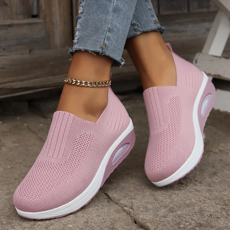 Chaussures de Marche Femme Semelle Air Non Glissante Tissu Respirant 10