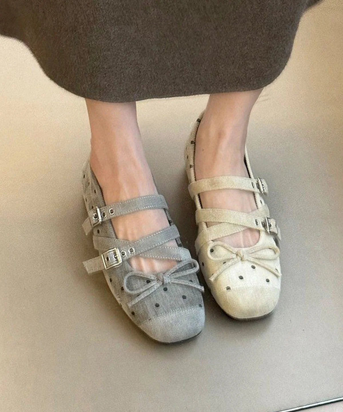 Chaussures plates à boucle et bride pour femmes 2