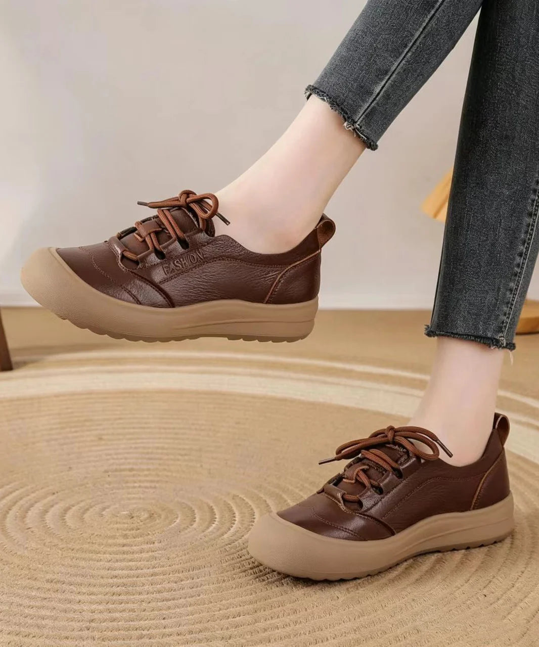 Chaussures plates décontractées à lacets pour femmes 4