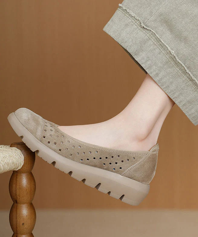 Chaussures plates pour femmes style rétro ajouré 1