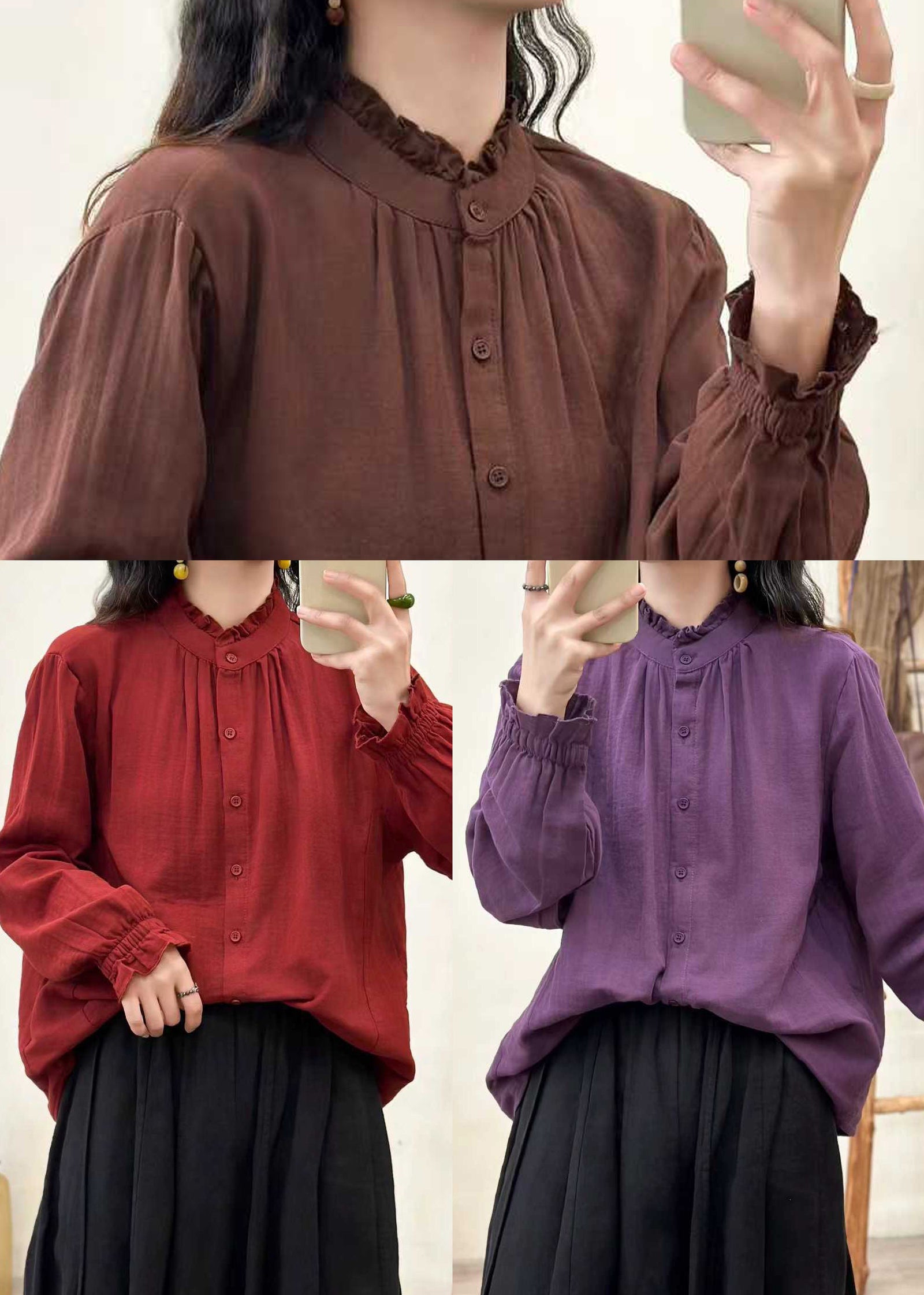 Chemise Femme Bohème À Volants Ample 4