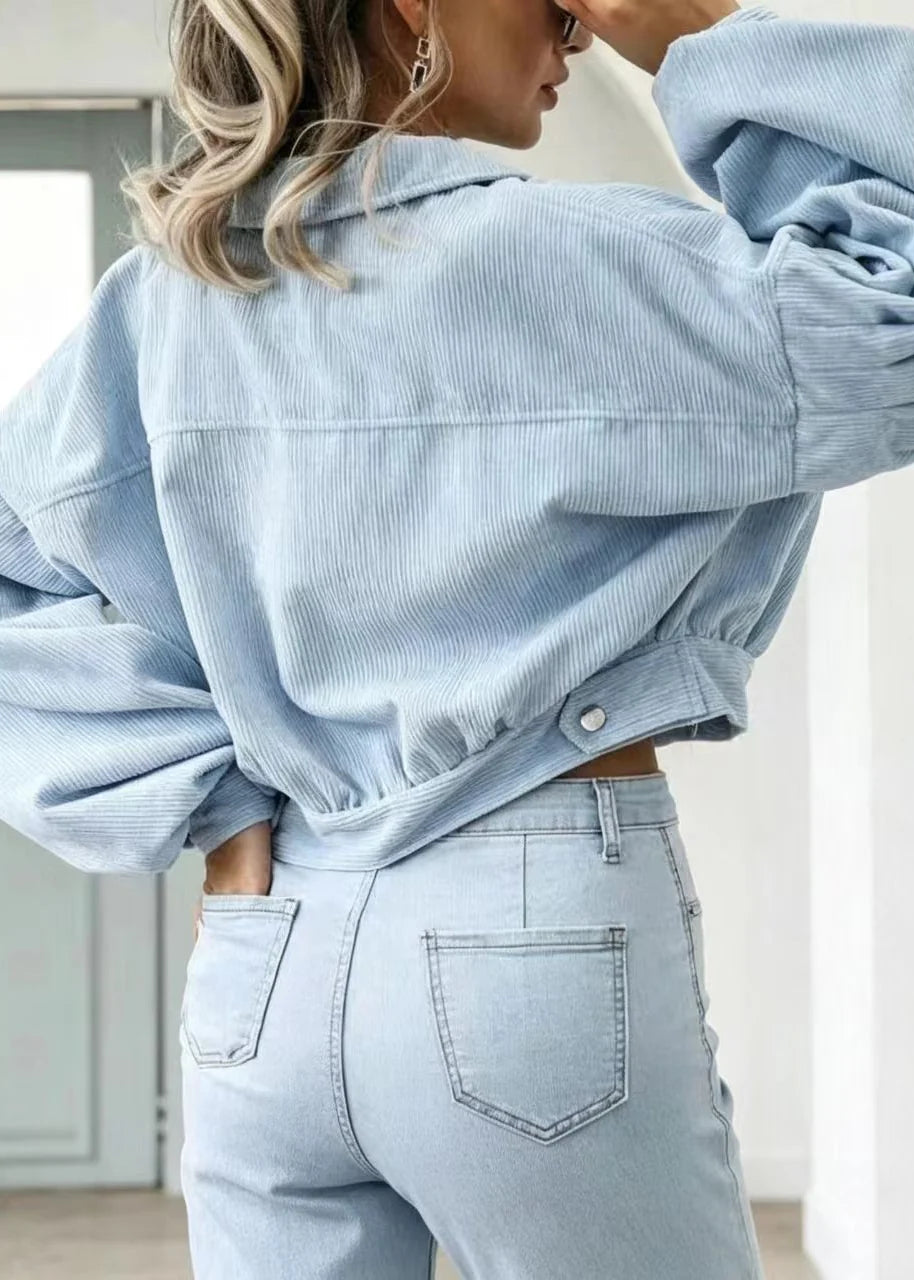 Chemise Femme Décontractée Manches Lanternes Col Rabattu 4