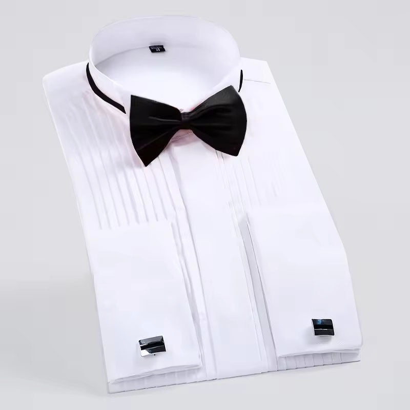 Chemise Formelle pour Hommes avec Nœud Papillon et Poignets Français 0