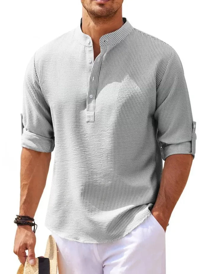 Chemise Homme Classique Tissu Respirant Manche Courte 8