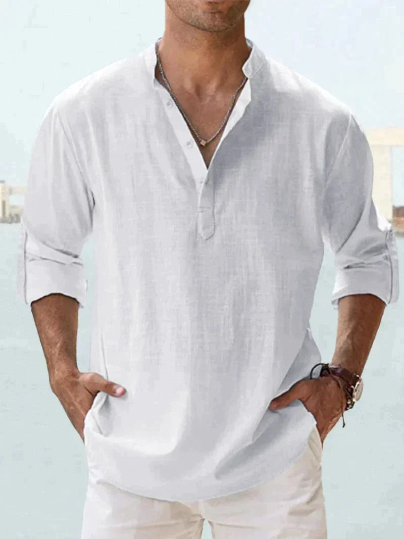 Chemise Homme Lin Moderne Col Ouvert Spacieuse 7