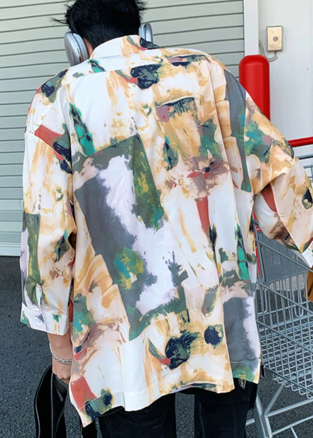 Chemise Homme Oversize Imprimé Tourisme Automnal 4