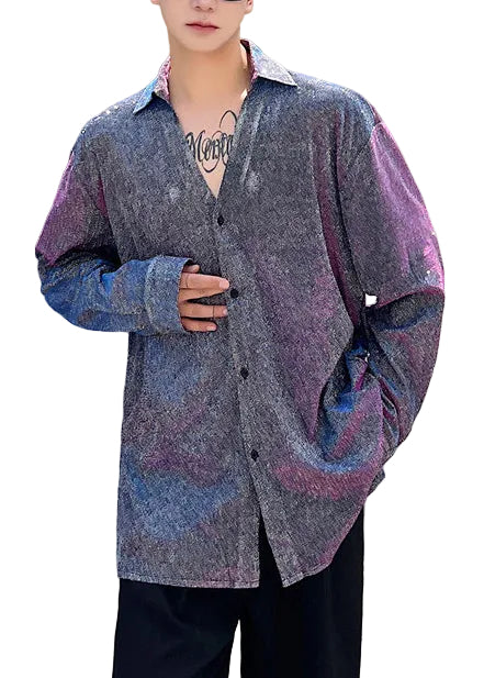Chemise Homme Oversize Imprimée Automne Moderne 0
