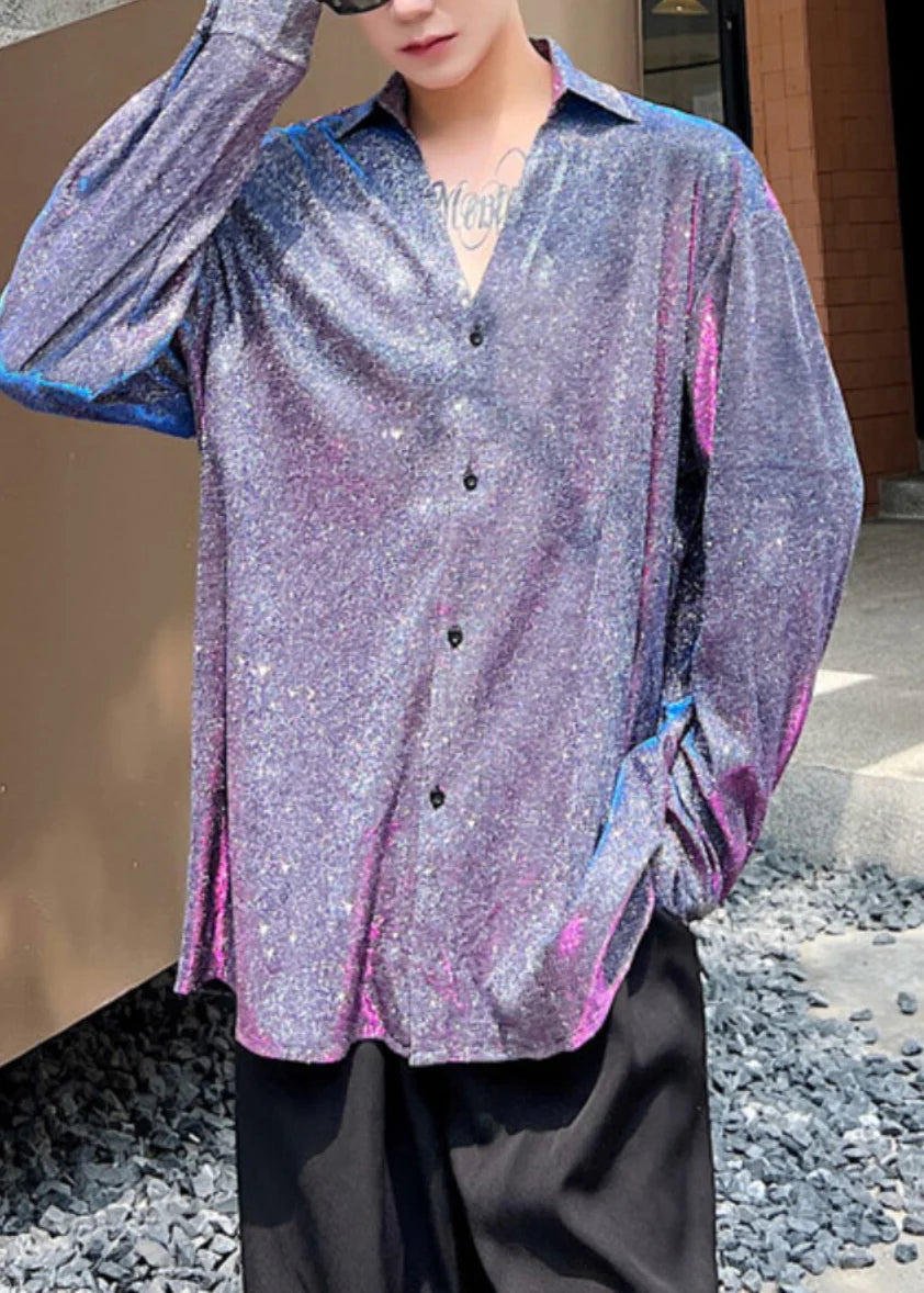 Chemise Homme Oversize Imprimée Automne Moderne 3
