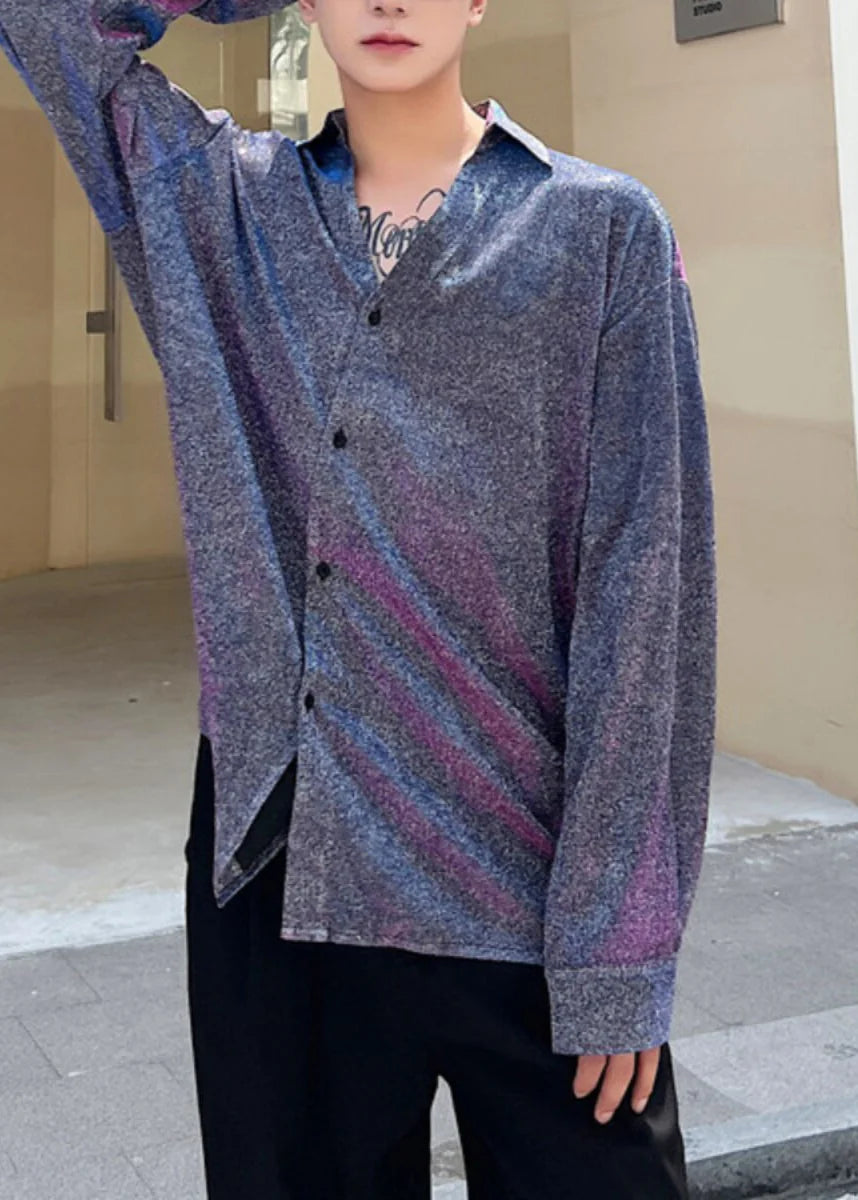 Chemise Homme Oversize Imprimée Automne Moderne 4