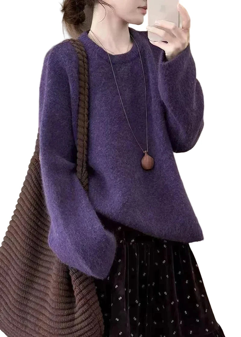 Chemise Oversize Femme Maille Épaisse Hiver 0
