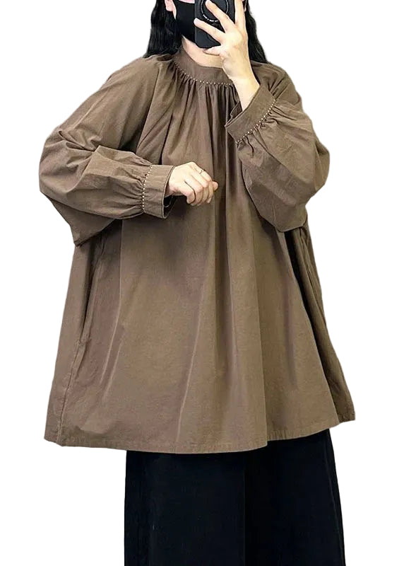 Chemise Pull Oversize à Col Montant pour Femme Automne 0