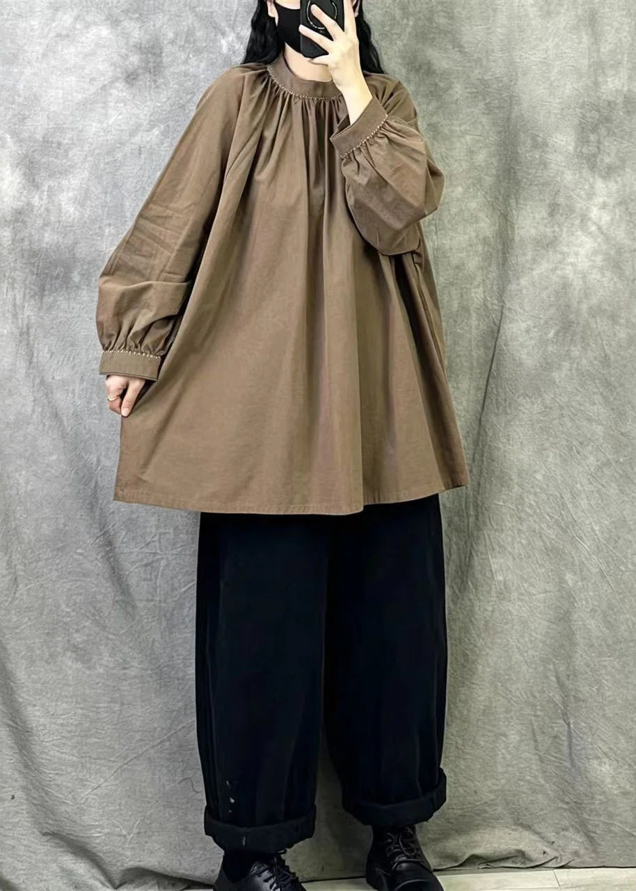 Chemise Pull Oversize à Col Montant pour Femme Automne 1