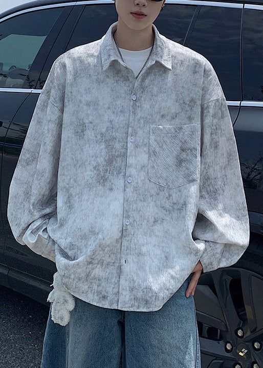 Chemise homme oversize tie-dye automnale 1