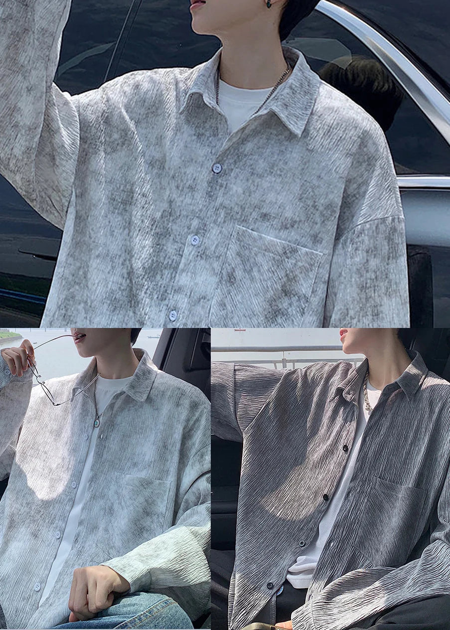 Chemise homme oversize tie-dye automnale 4