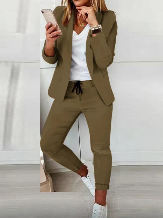 Variant image for Blazer et Pantalon pour Femmes Élégants en Tissu de Luxe-24