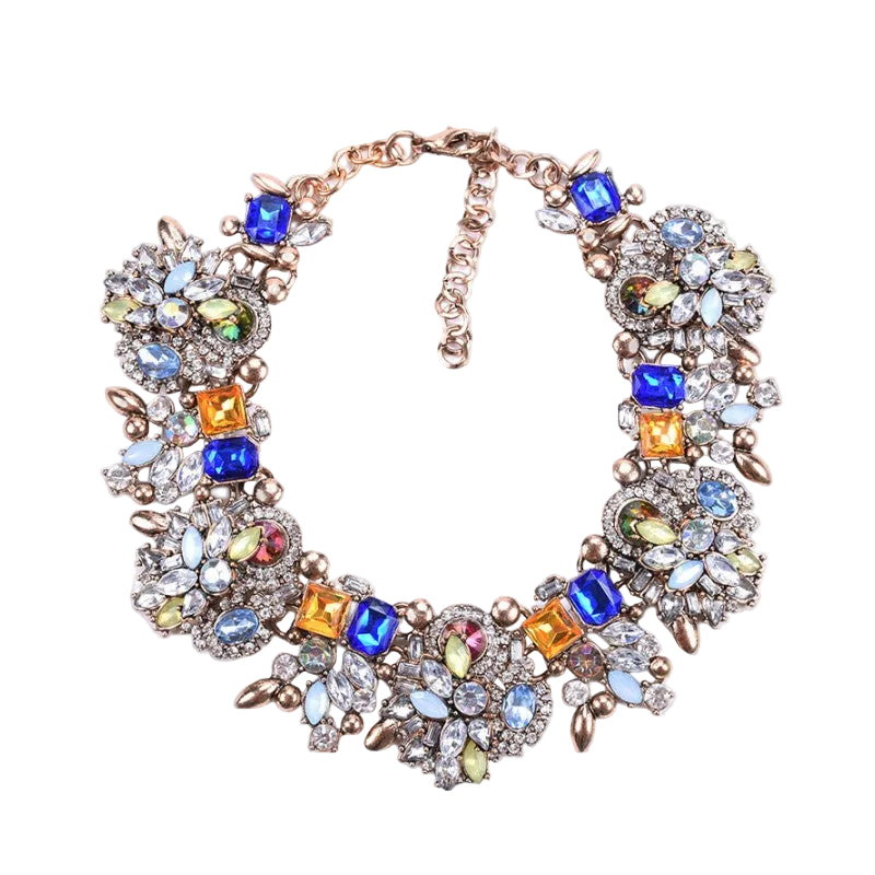 Collier Femme Bohème Fleurs Cristal Chic 0