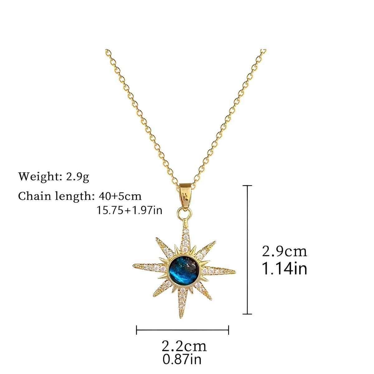 Collier Femme Chaîne Câblée avec Pierres Précieuses Aigue-Marine 6