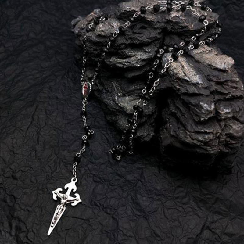 Collier Femme Coeur Chapelet Élégant avec Pierres Œil de Chat 5