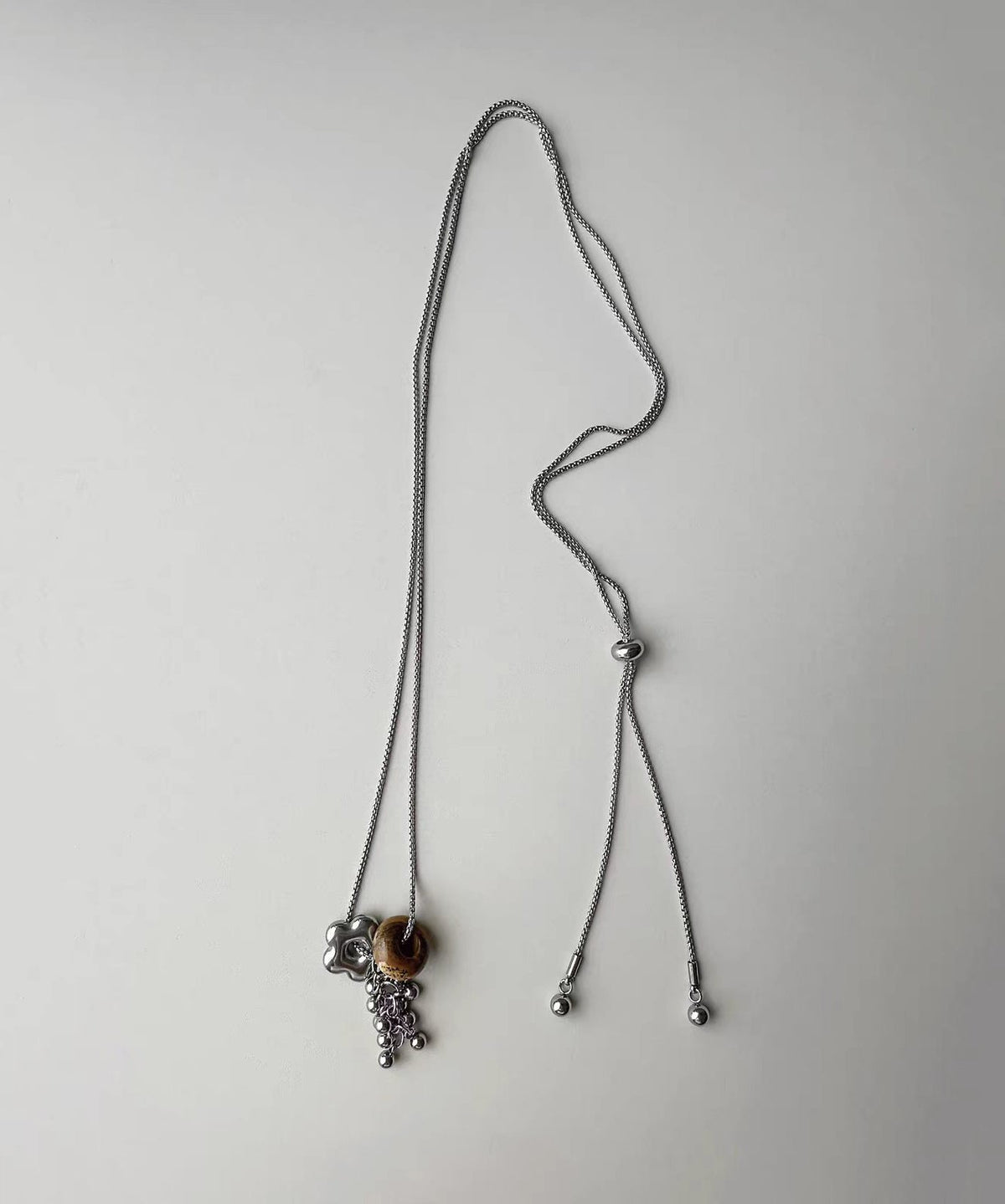 Collier Femme Lariat Minimaliste avec Pierre Naturelle 4