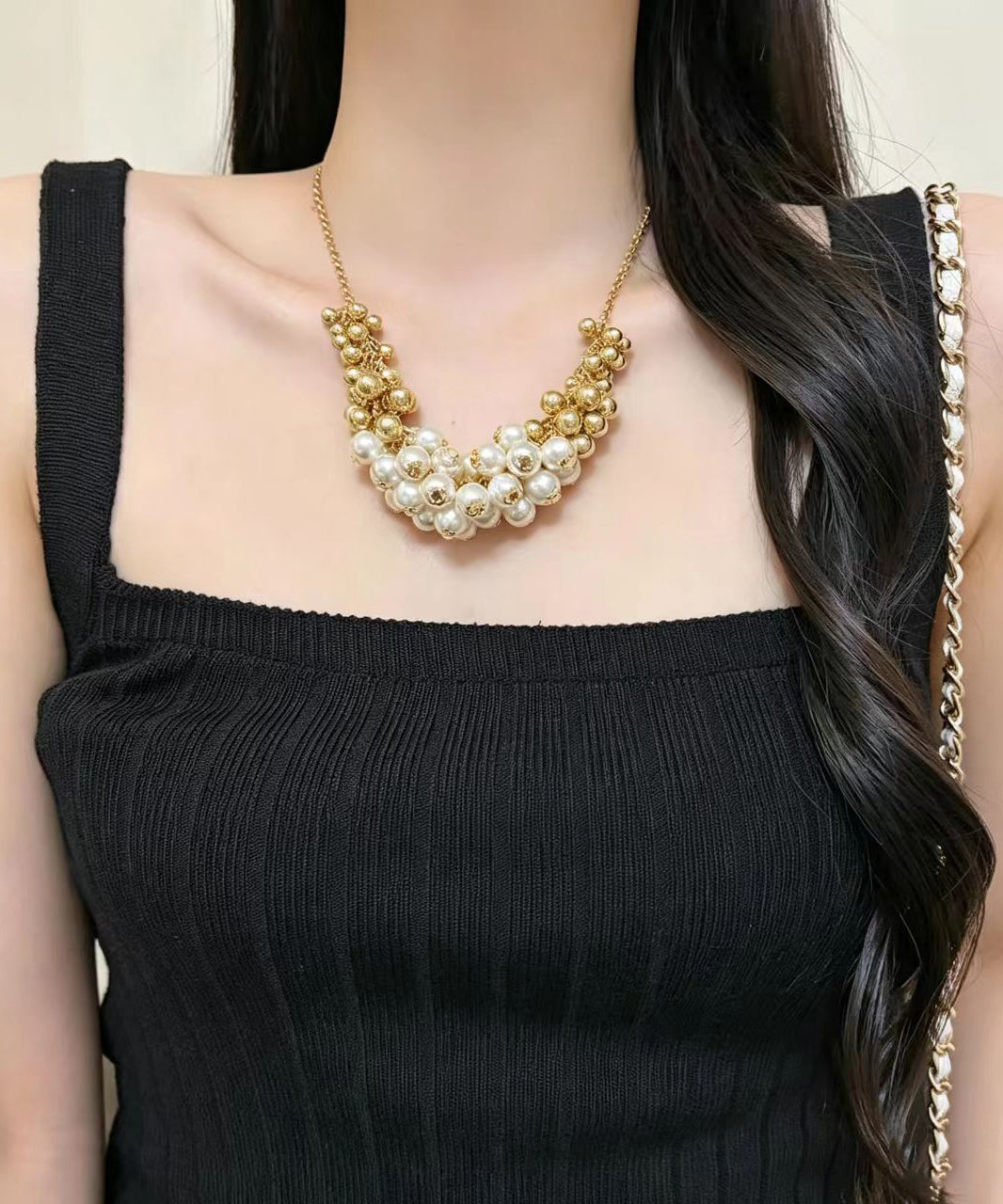 Collier Femme Multicouche Style Bohème Avec Perles Dorées 1