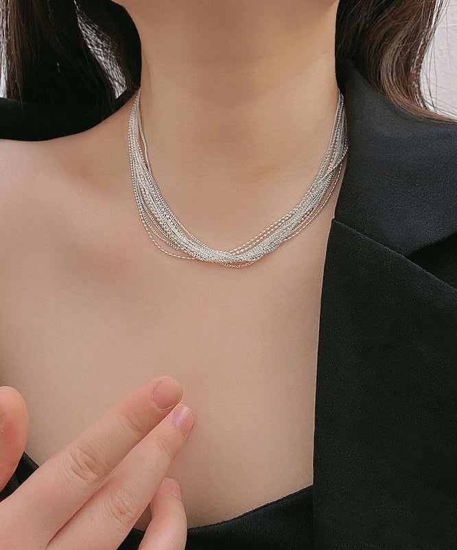 Collier Femme Multicouches Perles Graduées Style Moderne 0