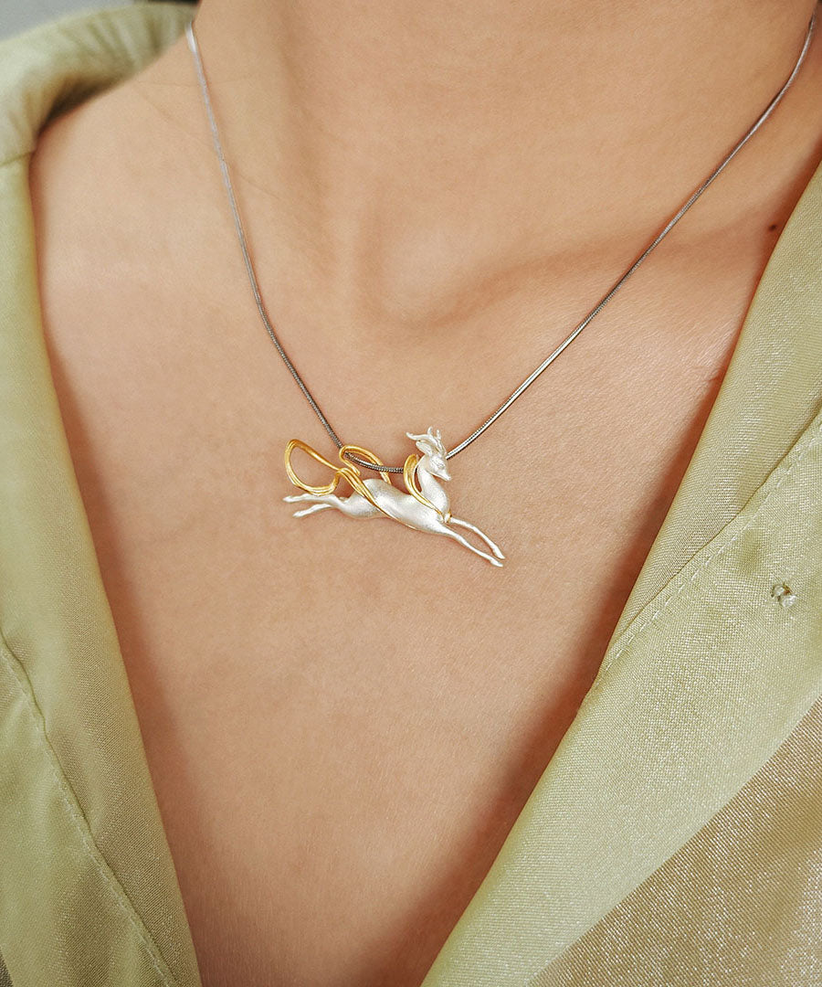 Collier Femme Pendentif Cerf Couleurs Variées 1
