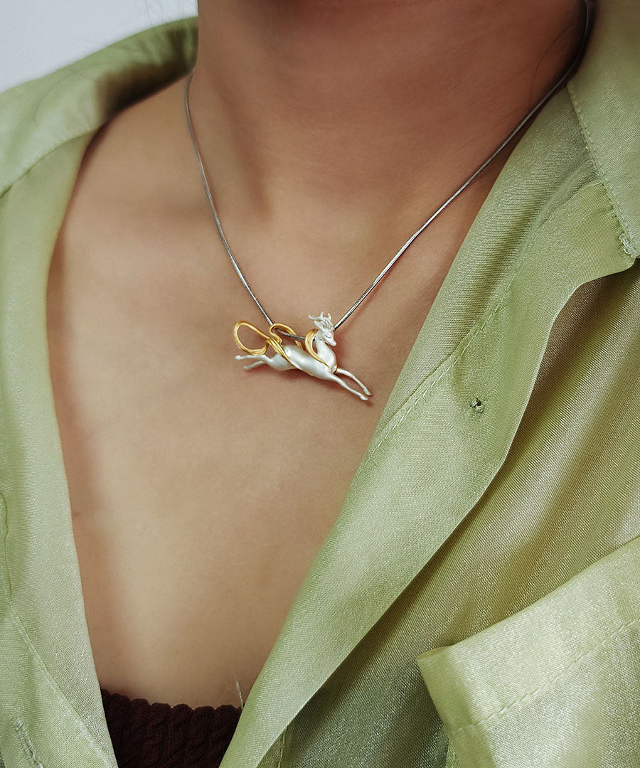 Collier Femme Pendentif Cerf Couleurs Variées 3