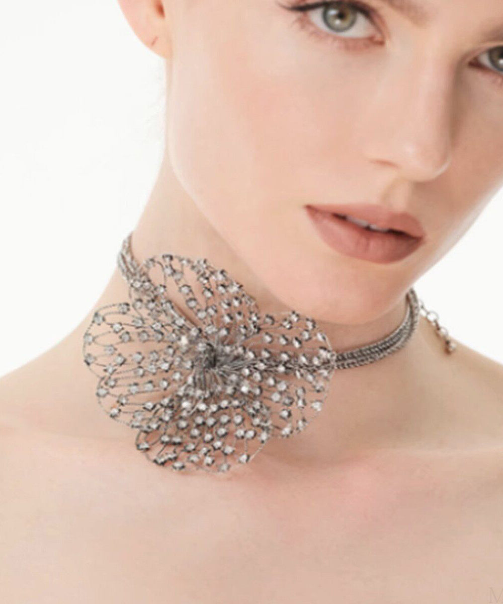 Collier Femme Pendentif Floral Ajouré Style Boho 2