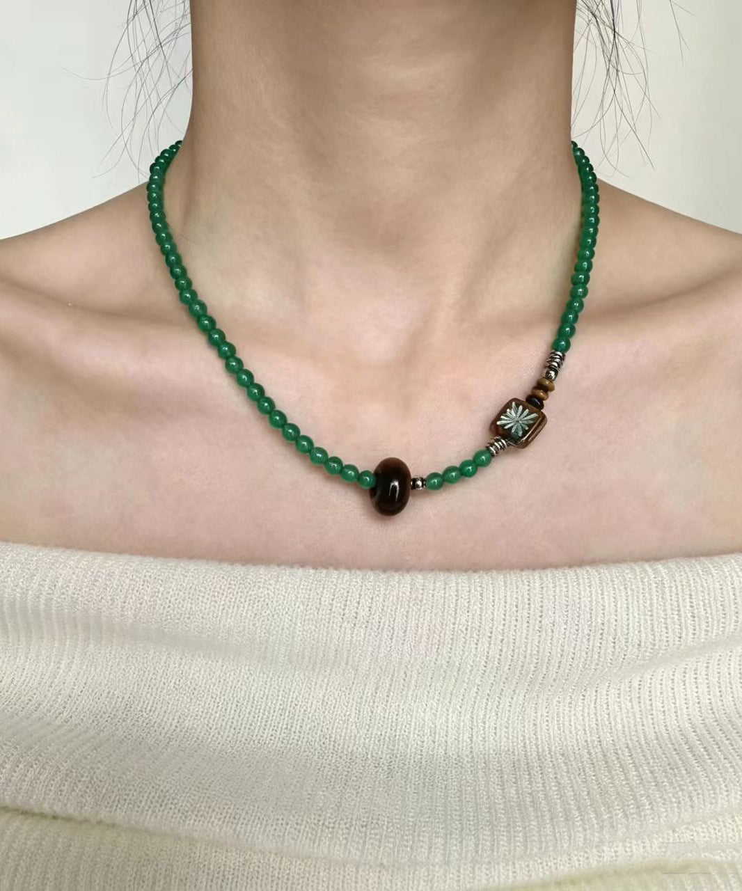 Collier Femme Pendentif Perles Style Bohème 0