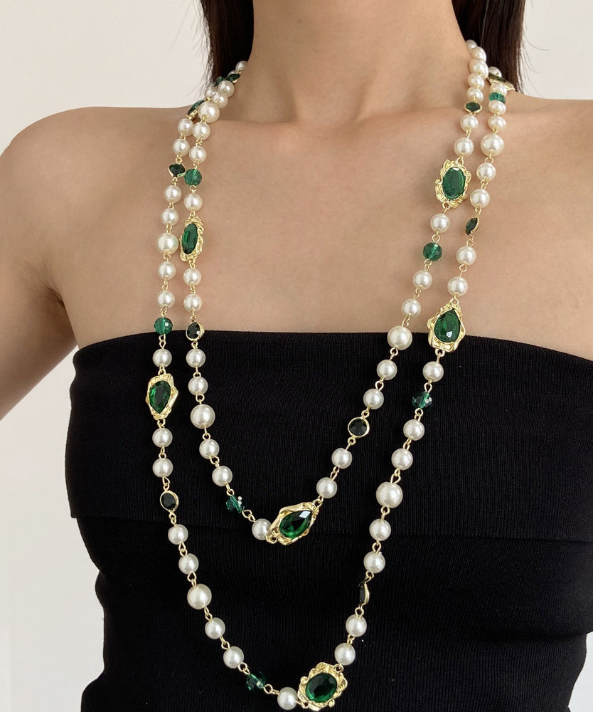 Collier Femme Perles Graduées Multi-couches Style Patchwork 1
