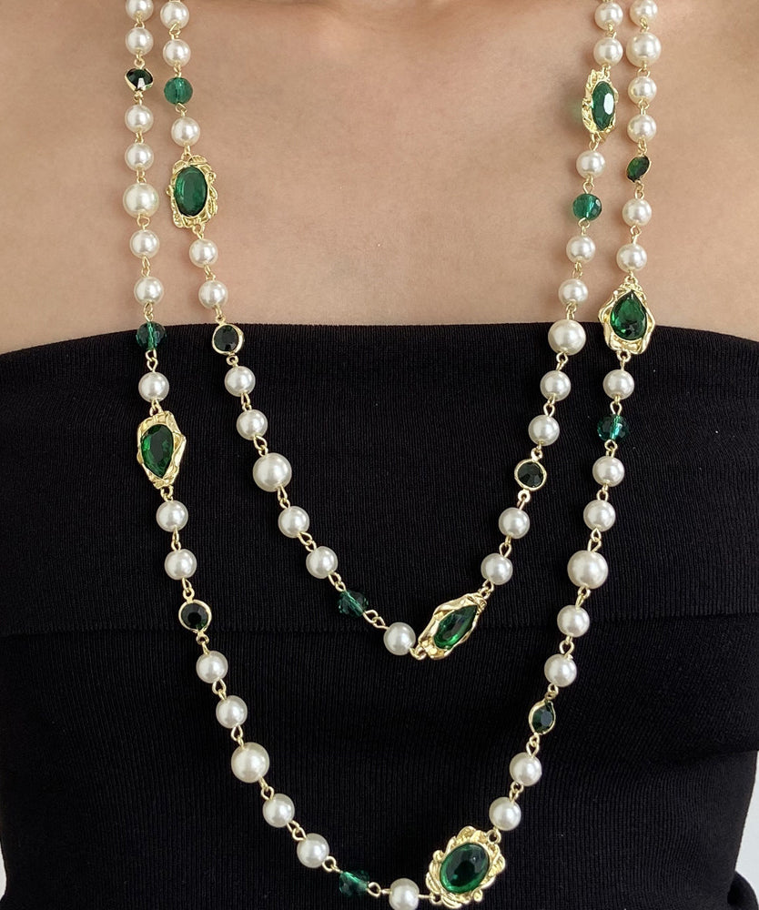 Collier Femme Perles Graduées Multi-couches Style Patchwork 2