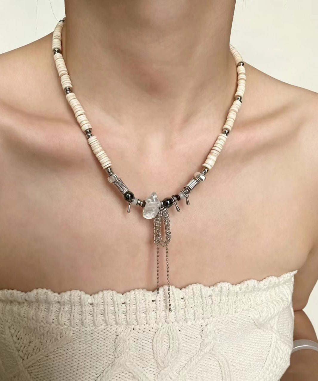 Collier Femme Style Boho avec Pendentif en Perles et Coquillages 0