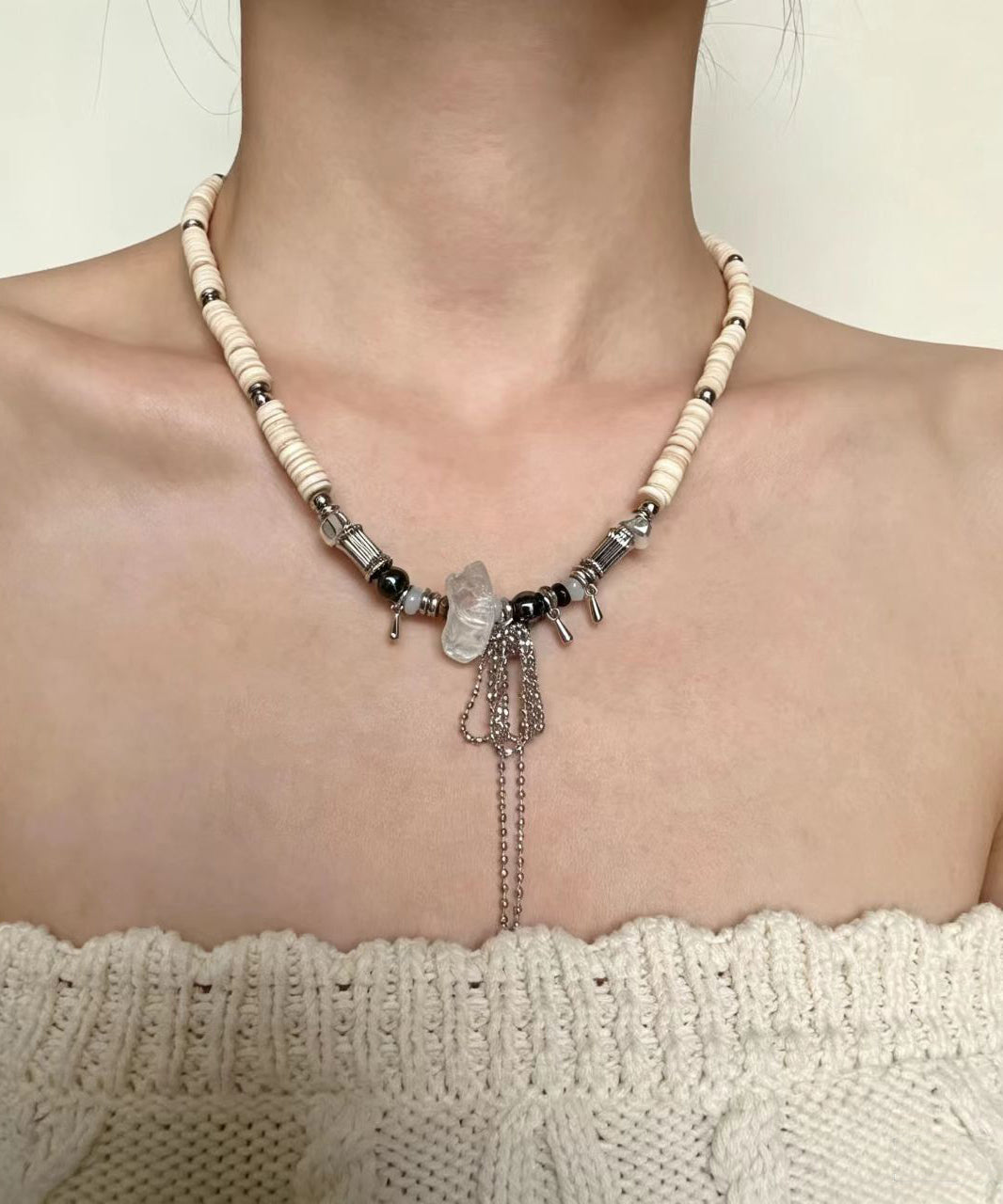 Collier Femme Style Boho avec Pendentif en Perles et Coquillages 2