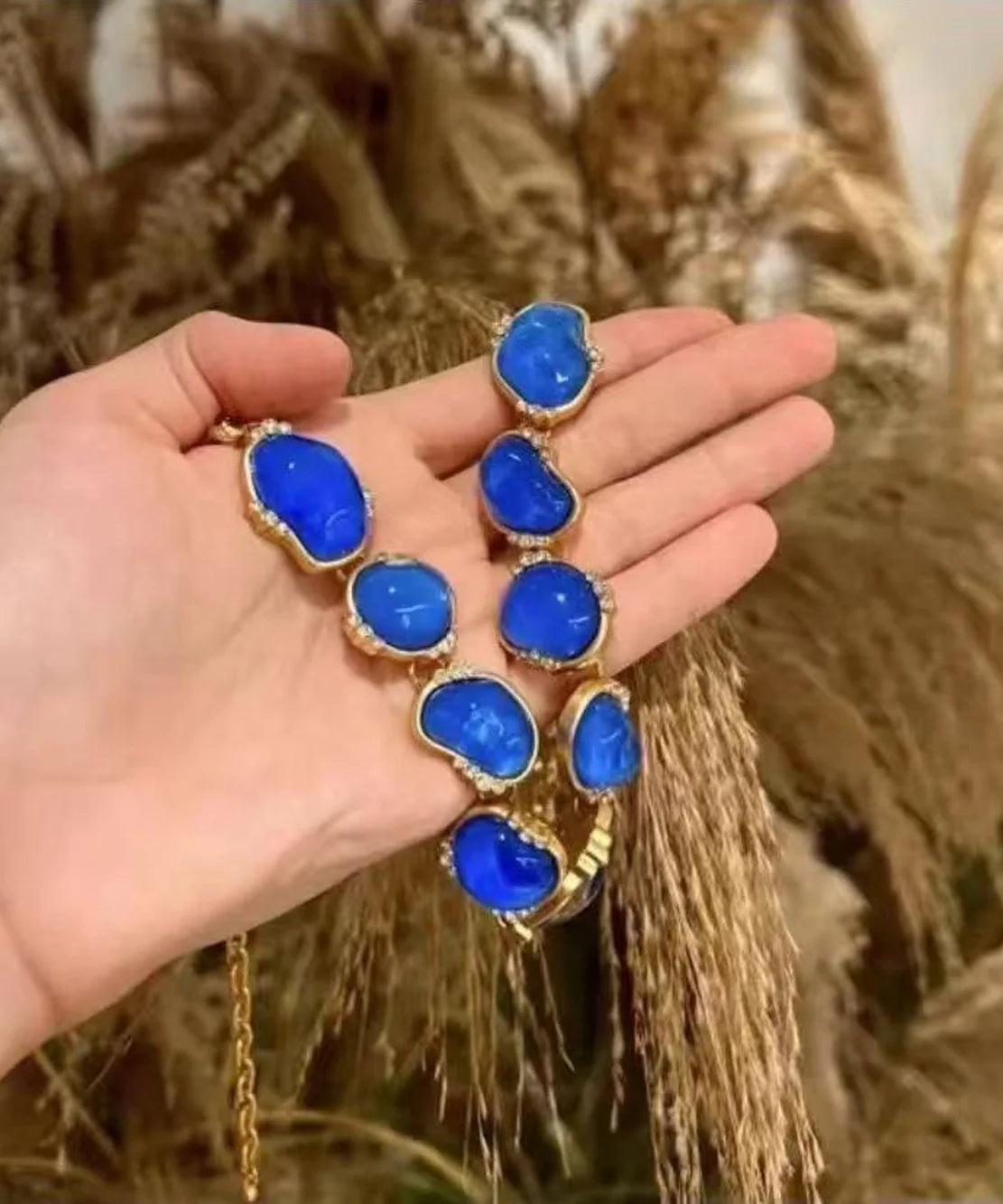 Collier Femme Style Vintage avec Zircon Bleu 4