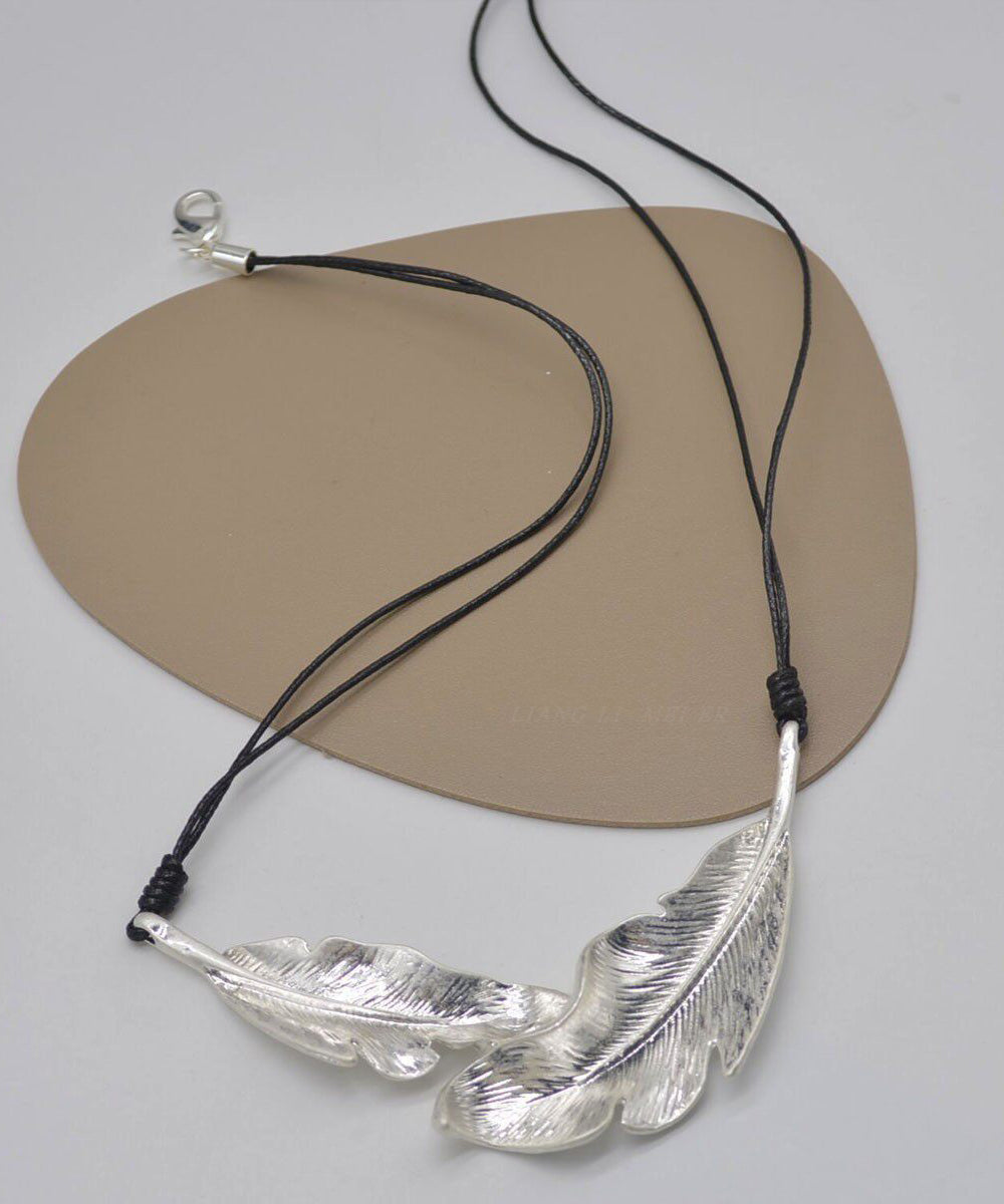 Collier Femme avec Pendentif Plume Style Naturel 3
