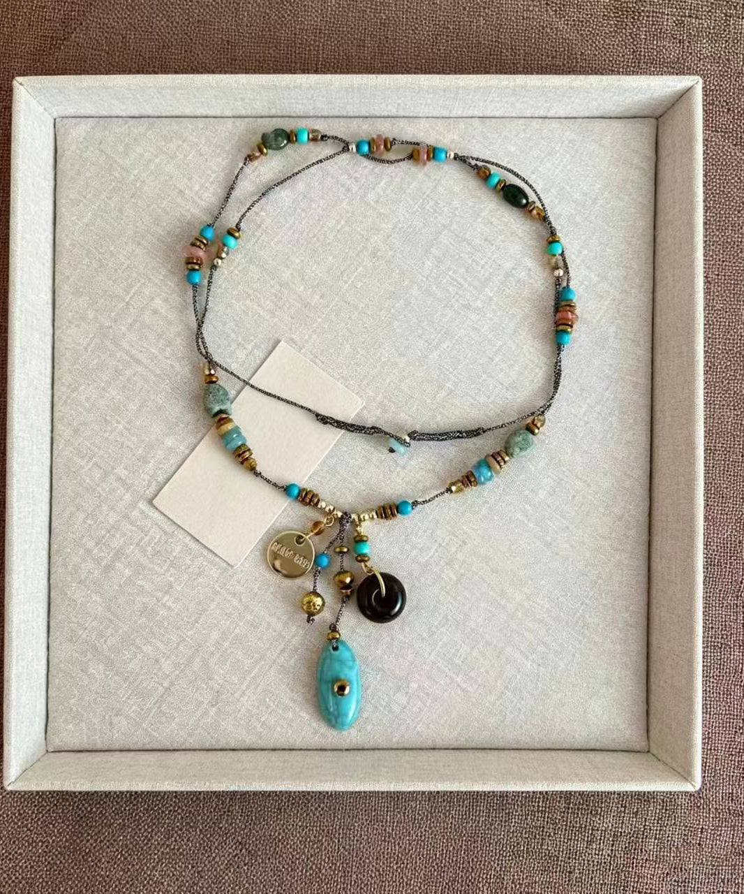 Collier Lariat Femme Style Boho avec Perles Turquoise 4