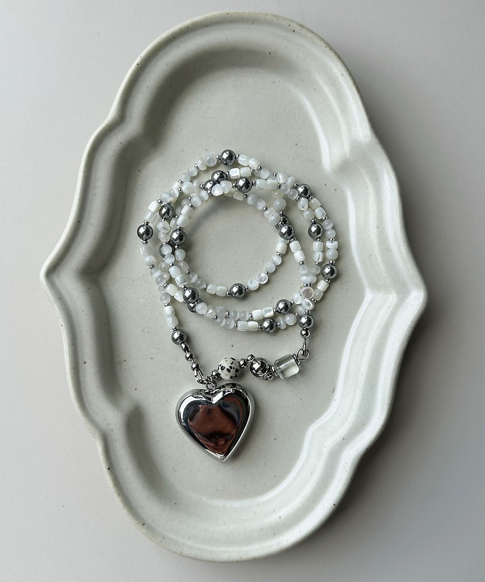Collier Long Femme avec Pendentif Cœur Design Original 1