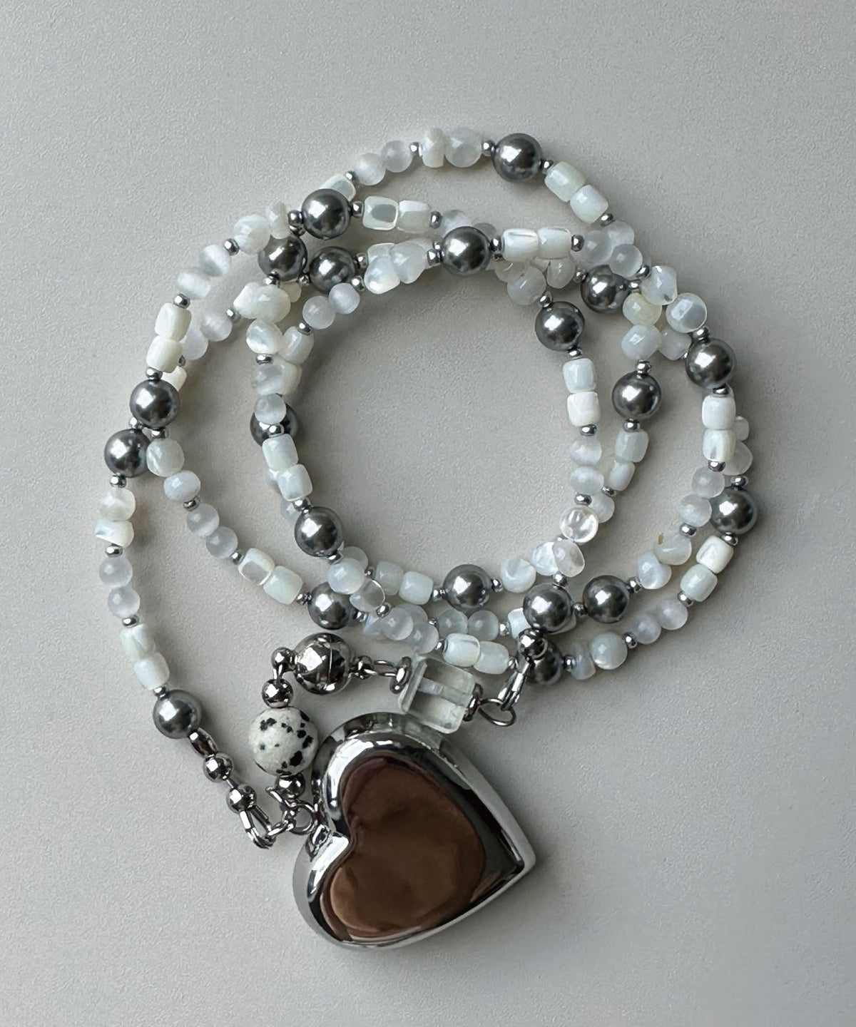 Collier Long Femme avec Pendentif Cœur Design Original 3