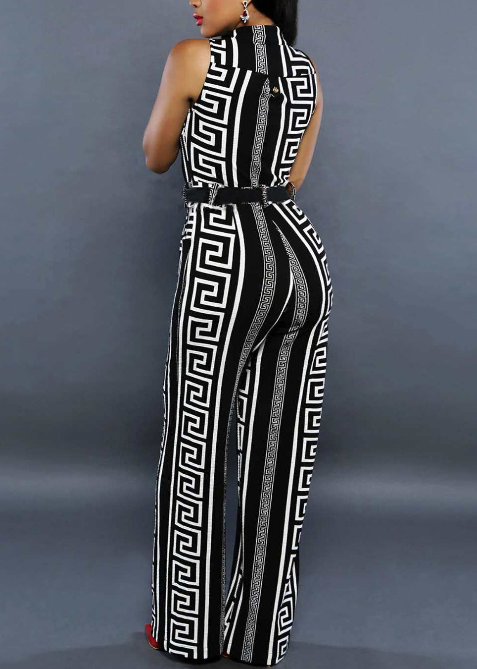 Combinaison Femme Moderne Imprimée Col Montant 4