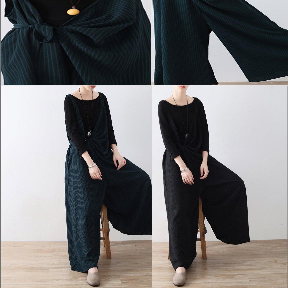 Combinaison Pantalon Femme Oversize Rayée à Jambes Larges 4